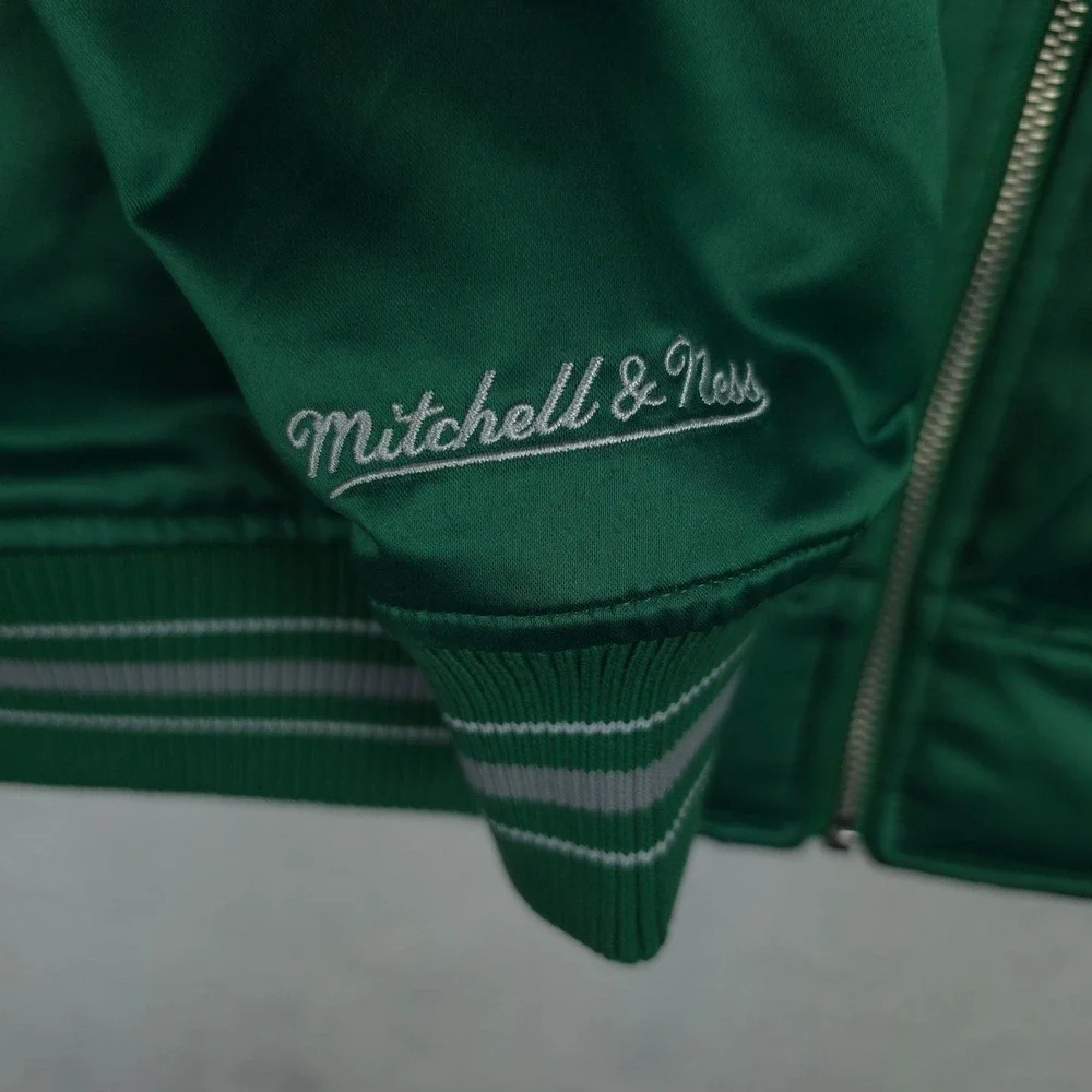 Philadelphia Eagles Mitchell & Ness NFL Medium Satin Jacket Green Gray NWT